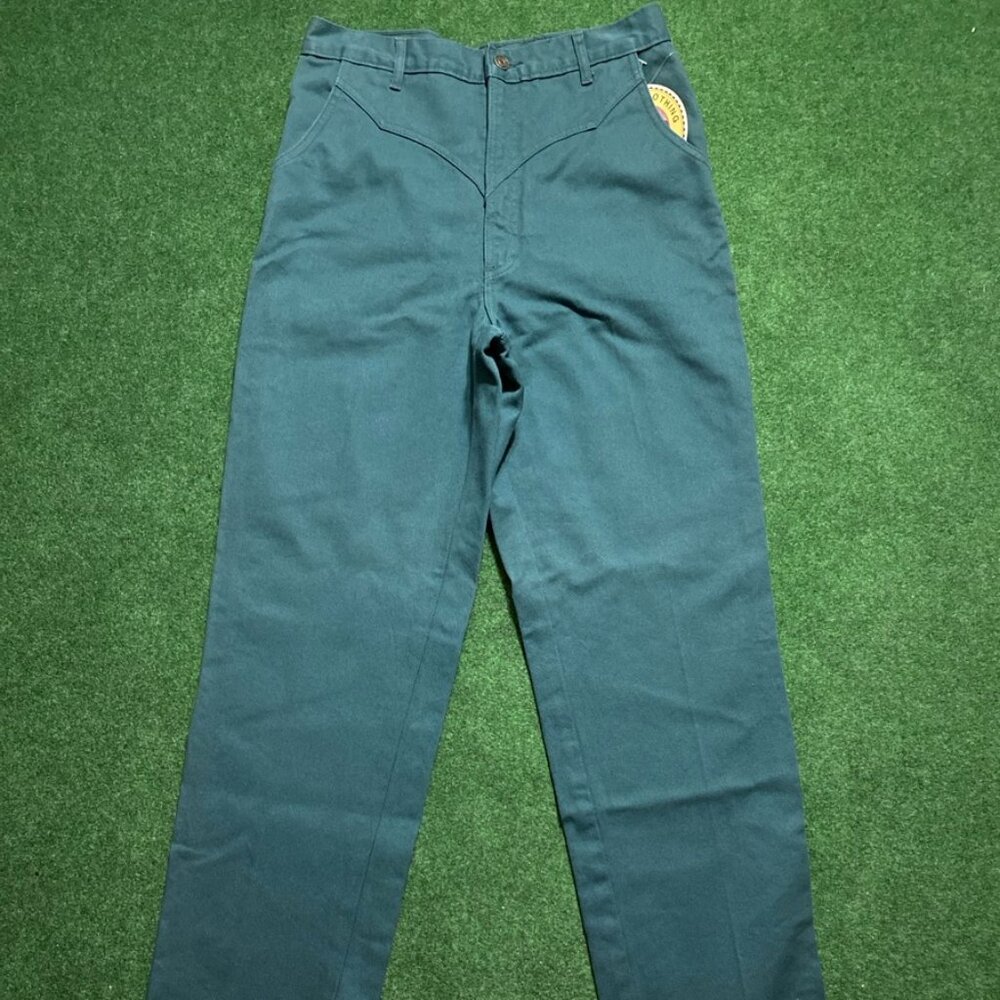 NWT VTG Women’s Cross J Clothing Flat Front Denim Jeans Forest-Green 13/14